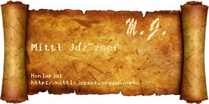 Mittl József névjegykártya